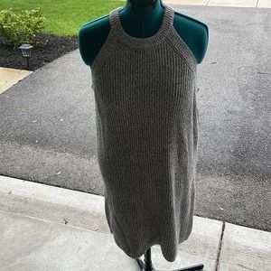 Grey Cozy Halter Knit dress